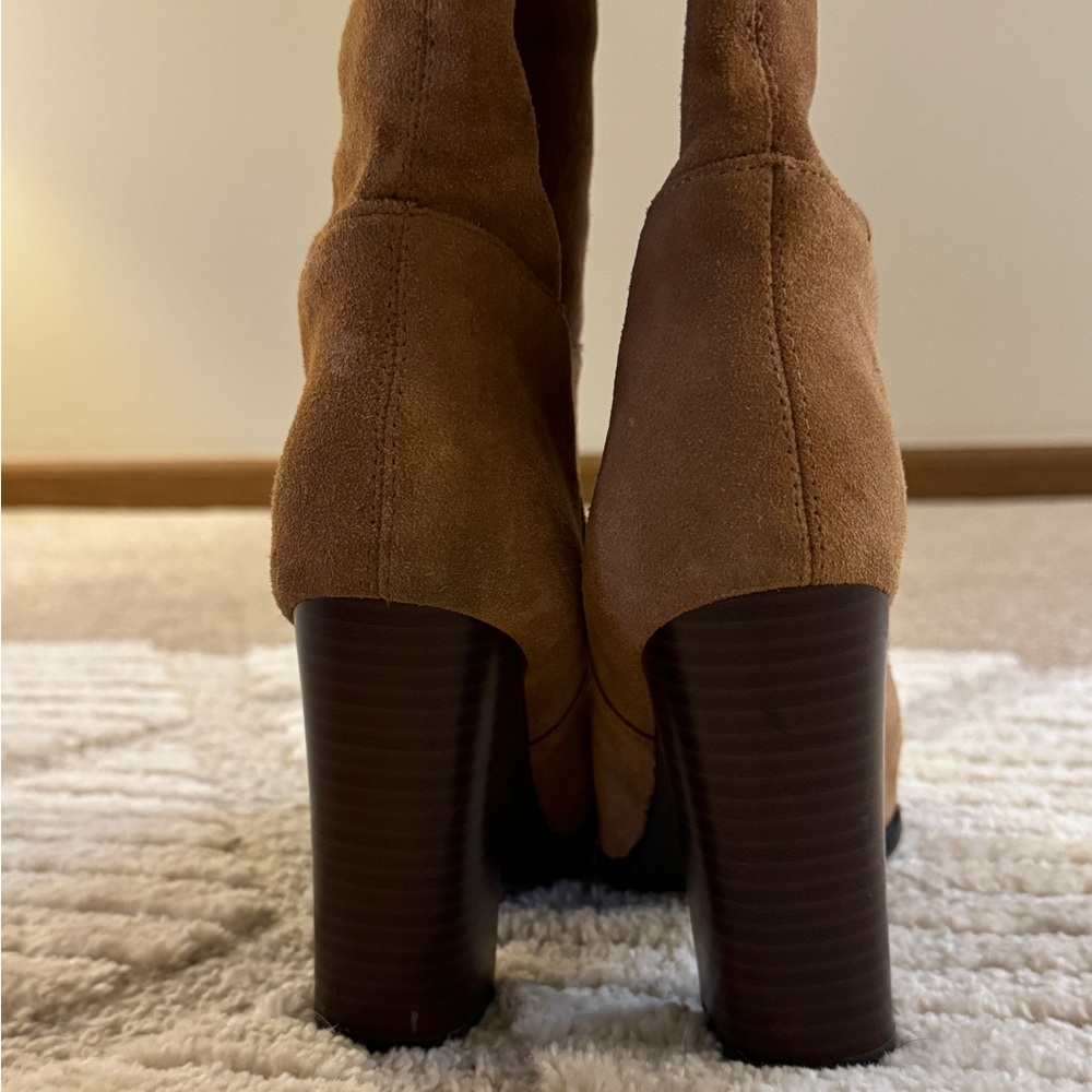 Sam Edelman Victoria Golden Carmel Suede Boots size 7.5 - Picture 7 of 8